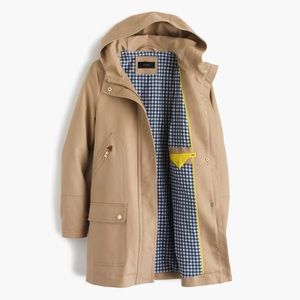 Jcrew Chateau Trench Coat in Brown with gingham lining